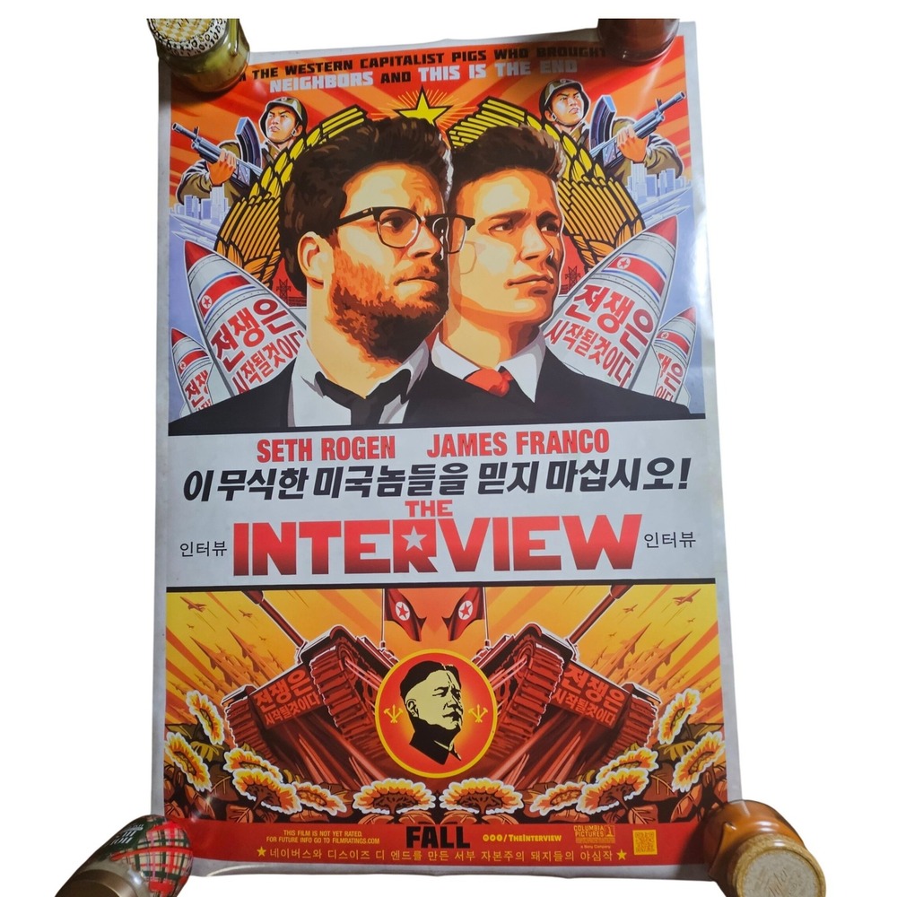 The Interview 2014 Original Movie Poster 27x40 Seth Rogen James Franco D/S